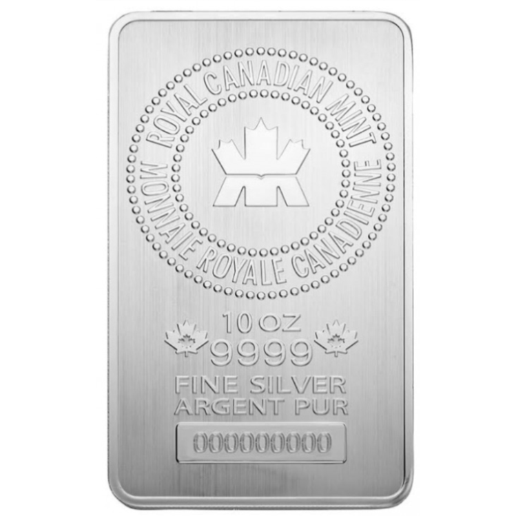Silver Royal Canadian Mint Bar - 10 oz